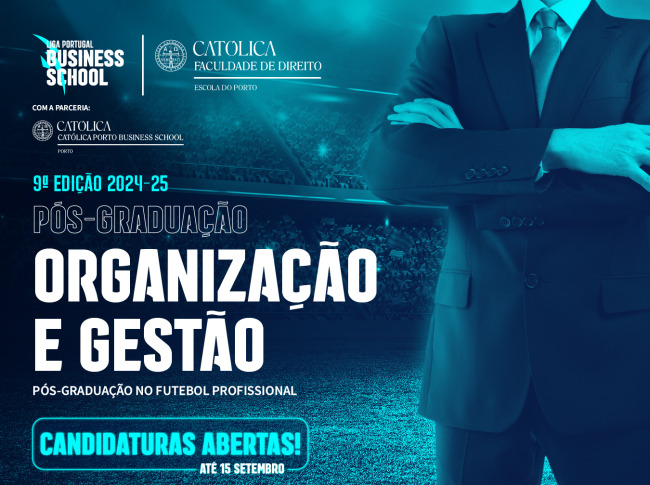 Candidaturas abertas para a Pós-Graduação em Organização e Gestão no Futebol Profissional
