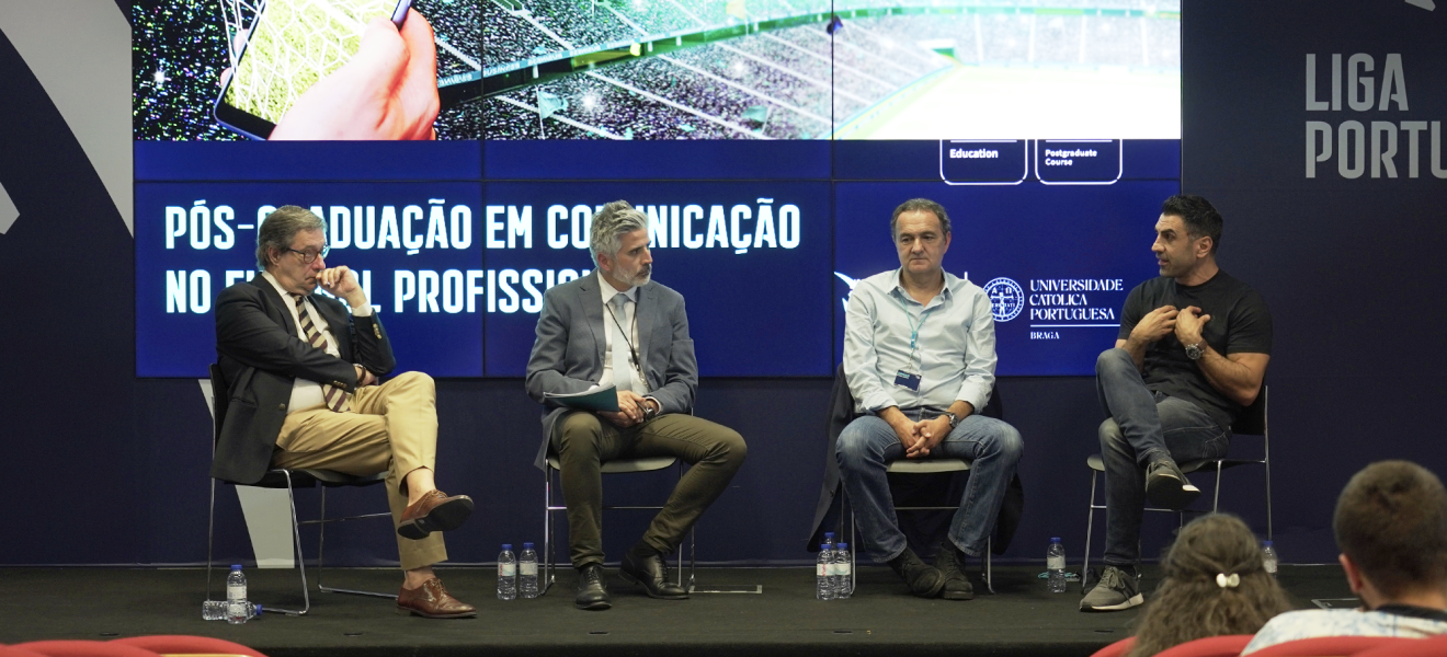 Manuel Queiroz, Freitas Lobo e Ricardo Rocha em conferência sobre 